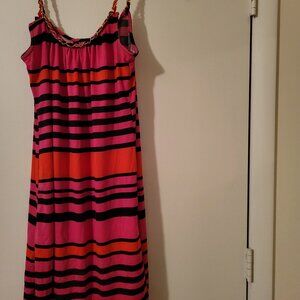 MSK Ladies Summer Dress or Swim Cover with Gold Metal Trim (M)